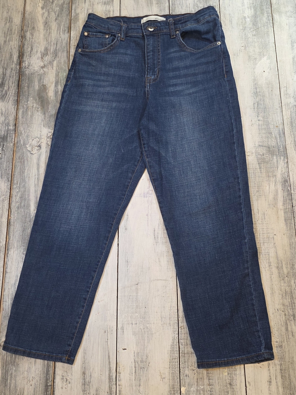 Ella Moss Women's Dark Blue High Rise Cropped Straight Leg Jeans sz 10